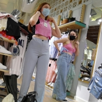 Beautiful redhead shopper