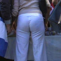 Milf in see through pants