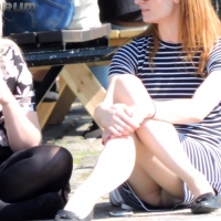 Couple cute girl upskirts