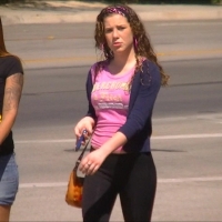 Cute teen in leggings