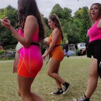 Trio of sexy candid British raver chicks in spandex shorts with the extra thick one covered up The_Joker - Video_381.mp4-2023-03-10-17h07m51s532.jpg