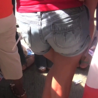 Latina ass in short shorts