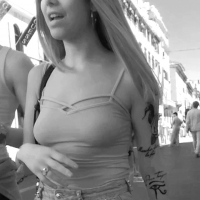 Braless hottie in infrared