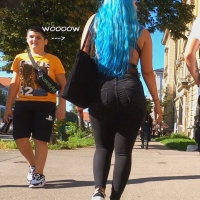 Blue haired hottie
