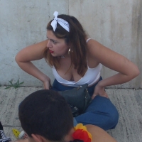 Hairband girl cleavage