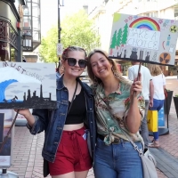 Pretty blonde protestor