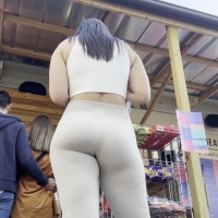 Sexy ass in grey leggings