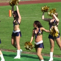 Sexy cheerleaders performing