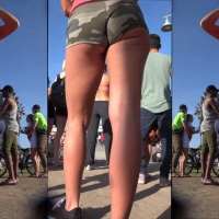 Camo booty short babe