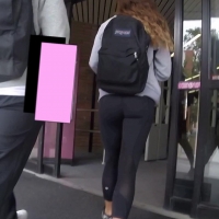 College girl in shorts and leggings