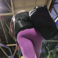 Skinny babe purple leggings (4k)