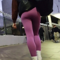 Skinny babe purple leggings (1080p)