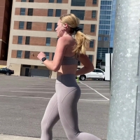 Beautiful blonde jogger