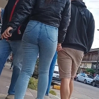 Big booty brunette with her boyfriend