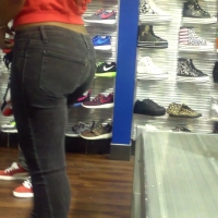 Sexy black ass in tight jeans