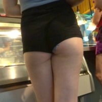 Hottie showing cheeks and panties