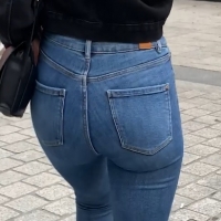 Tight jeans booty