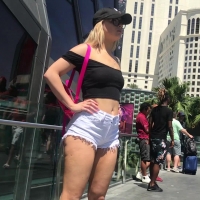 Hot ass big booty blonde in shorts