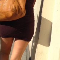 Sexy curves in tight skirt