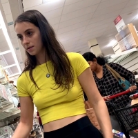 Skinny braless beauty