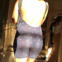 Asian in see through spandex