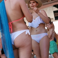 White bikini camel toe