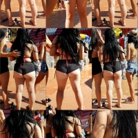 Booty short bikini babe