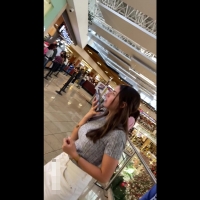 Beautiful brunette upskirt