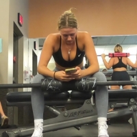 Sweaty blonde hottie