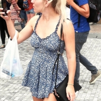 Bunch of candid babes in public in shorts 2297921@N20_48482994956_Passing by on a Busy Street in Prague.jpg