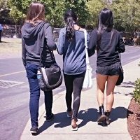 Bunch of candid babes in public in shorts 68843468@N04_28142898351_trio.jpg