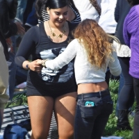 Bunch of candid babes in public in shorts 68843468@N04_29357762000_dancing.jpg