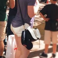 Bunch of candid babes in public in shorts 68843468@N04_34420143285_white shorts.jpg