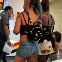 Bunch of candid babes in public in shorts 68843468@N04_34843859664_denim shorts.jpg