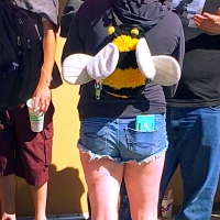 Bunch of candid babes in public in shorts 68843468@N04_36893632833_pink parasol.jpg