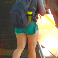 Bunch of candid babes in public in shorts 68843468@N04_36692849044_green shorts.jpg
