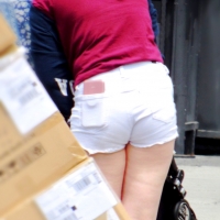 Bunch of candid babes in public in shorts 68843468@N04_40680227200_white shorts.jpg