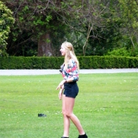 Bunch of candid babes in public in shorts 82256086@N00_48137548486_Girl Playing Football.jpg