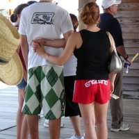 Bunch of candid babes in public in shorts 83455240@N00_171791772_England Asswriting in Jamestown, VA.jpg