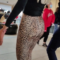 Hot blonde in leopard print
