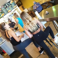 Three hotties in leggings