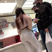 Latina dime in white leggings
