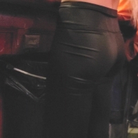 Sexy waitress in leggings
