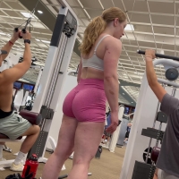 Candid strawberry blonde gym babe with a delicious phat ass in pink spandex shorts working out Pink shorts gym PAWG.MOV.mov-2024-03-31-14h37m01s812.jpg
