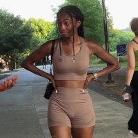 Black beauty in shorts