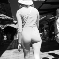X-rayed girl in shorts