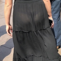 Blonde in see through dress