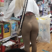 Tan scrunch leggings