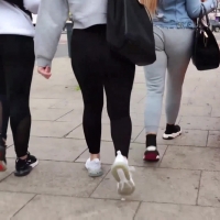 Three girls in leggings