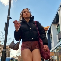 Sexy blonde in shorts